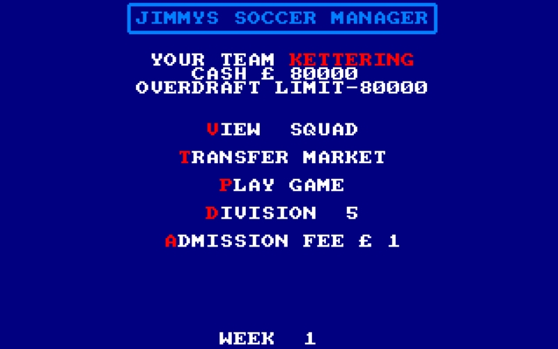 Jimmy's Soccer Manager